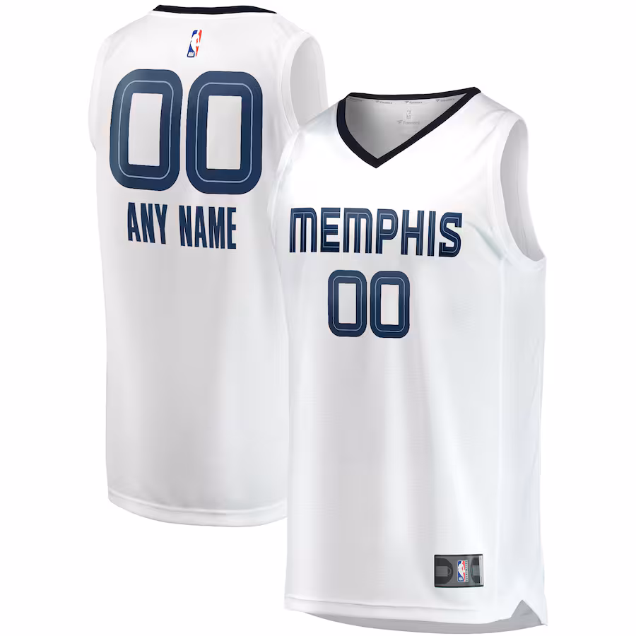 Men's Memphis Grizzlies Fanatics White Fast Break Custom Replica Jersey - Association Edition - Jersey