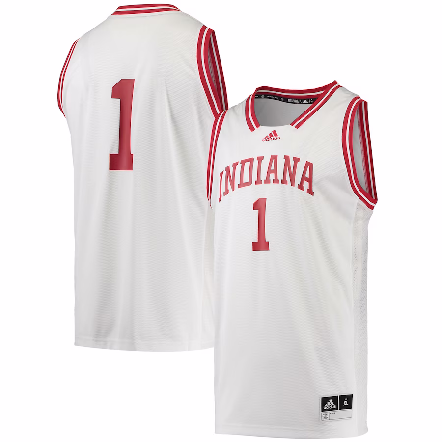 #1 Indiana Hoosiers adidas Reverse Retro Jersey - White - Jersey