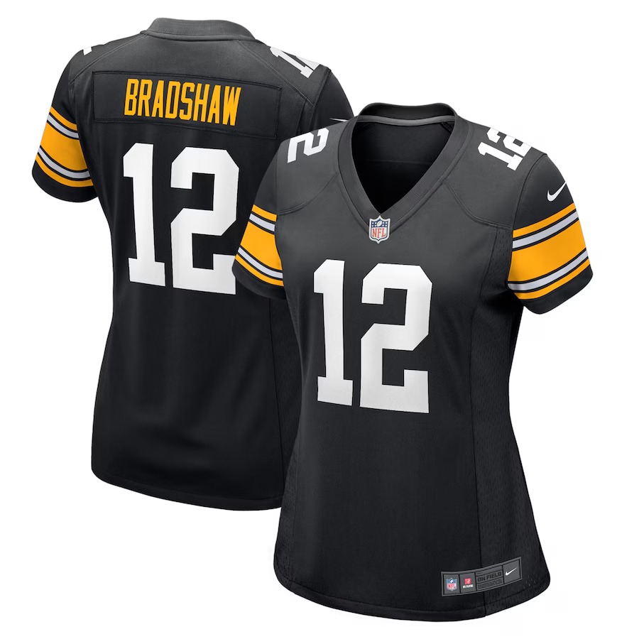Women's Pittsburgh Steelers Terry Bradshaw Nike Black Retired Player Jersey - Jersey