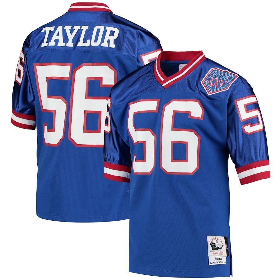 Men's New York Giants 1990 Lawrence Taylor Mitchell & Ness Royal Authentic Throwback Retired Player Jersey - Jersey