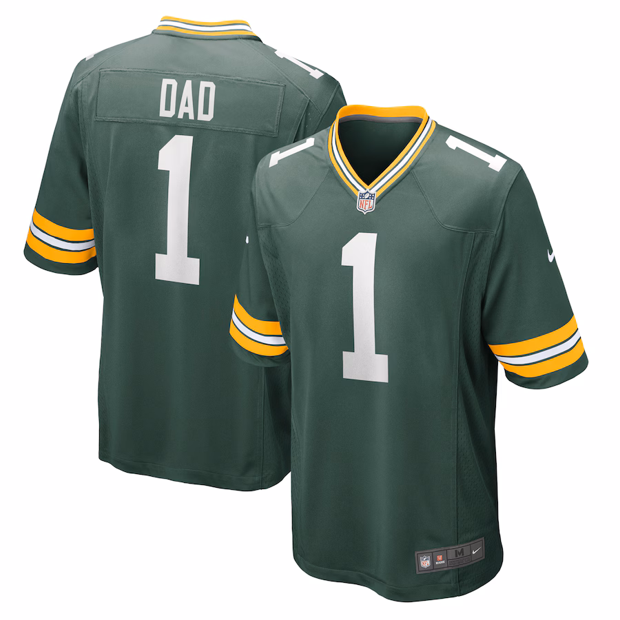 Men's Green Bay Packers Number 1 Dad Nike Green Game Jersey - Jersey
