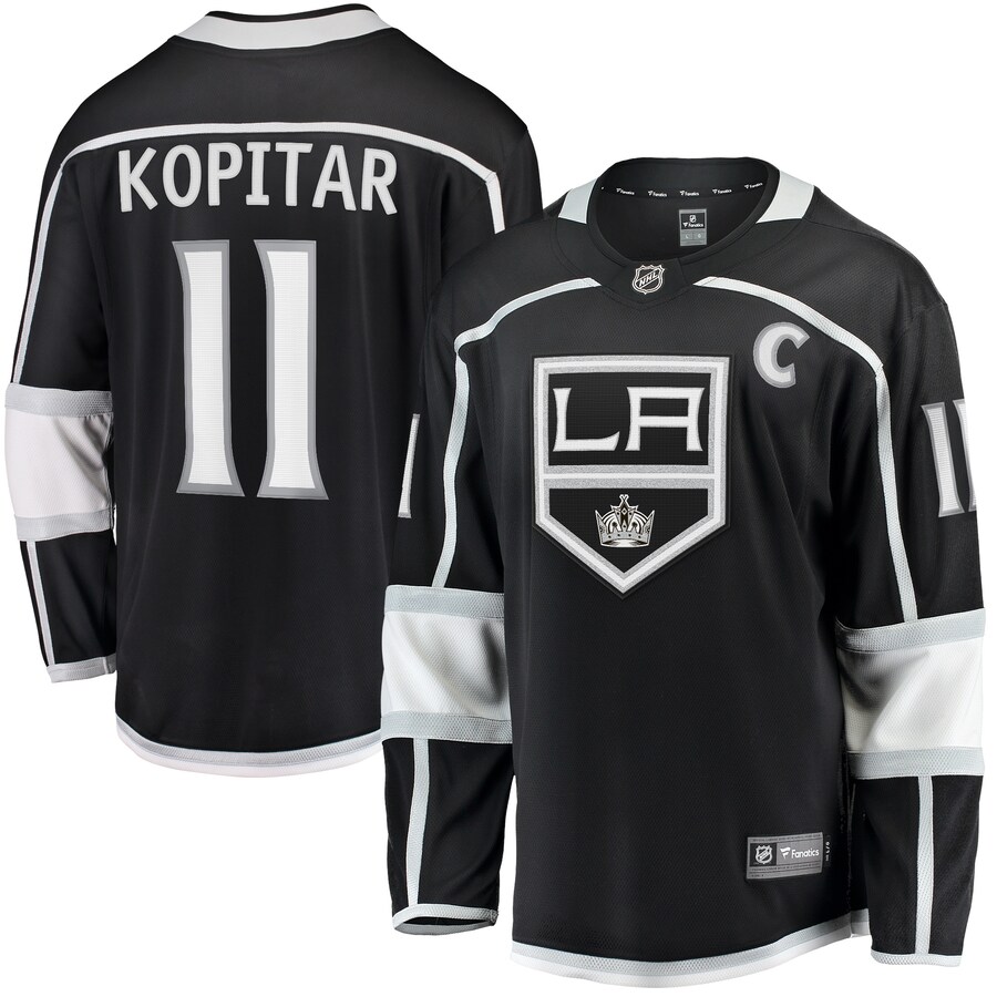Men's Los Angeles Kings Anze Kopitar Fanatics Branded Black Home Premier Breakaway Player Jersey - Jersey