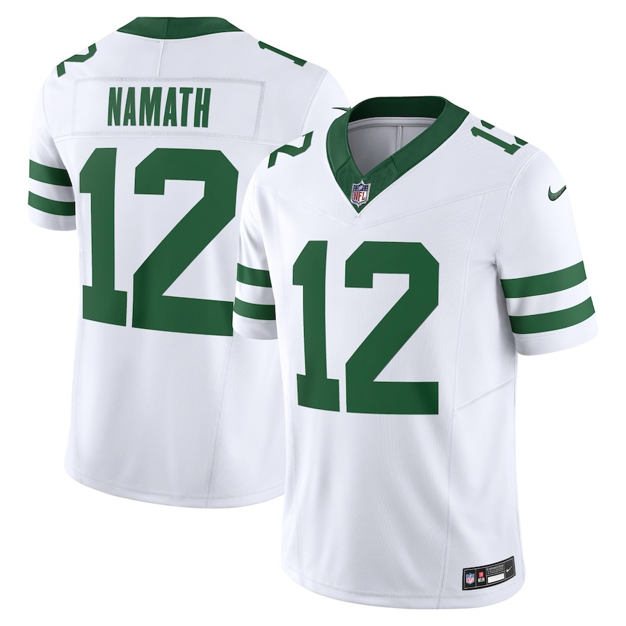 Men's New York Jets Joe Namath Nike Legacy White Vapor F.U.S.E. Limited Jersey - Jersey