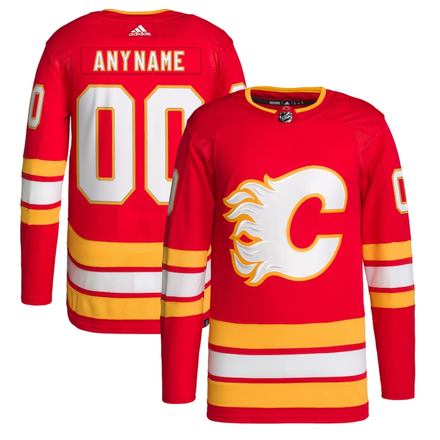Men's Calgary Flames adidas Red Home 2020/21 Primegreen Authentic Custom Jersey - Jersey