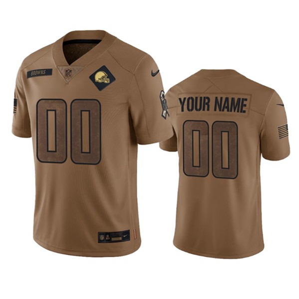 Men's Cleveland Browns Active Player Custom 2023 Brown Salute To Service Limited Football Stitched Jersey - Jersey