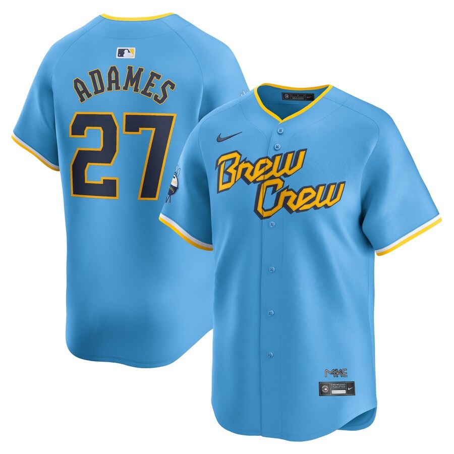 Men's Milwaukee Brewers Willy Adames Nike Powder Blue City Connect Limited Player Jersey - Jersey