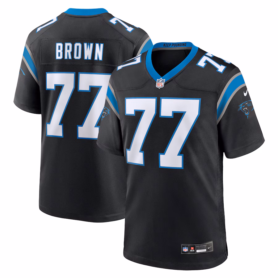 Men's Carolina Panthers Deonte Brown Nike Black Team Game Jersey - Jersey