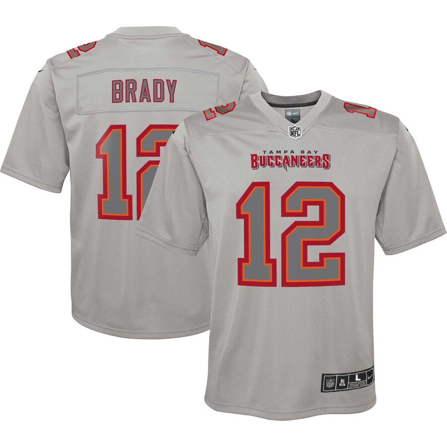 Youth Tampa Bay Buccaneers Tom Brady Nike Gray Atmosphere Game Jersey - Jersey