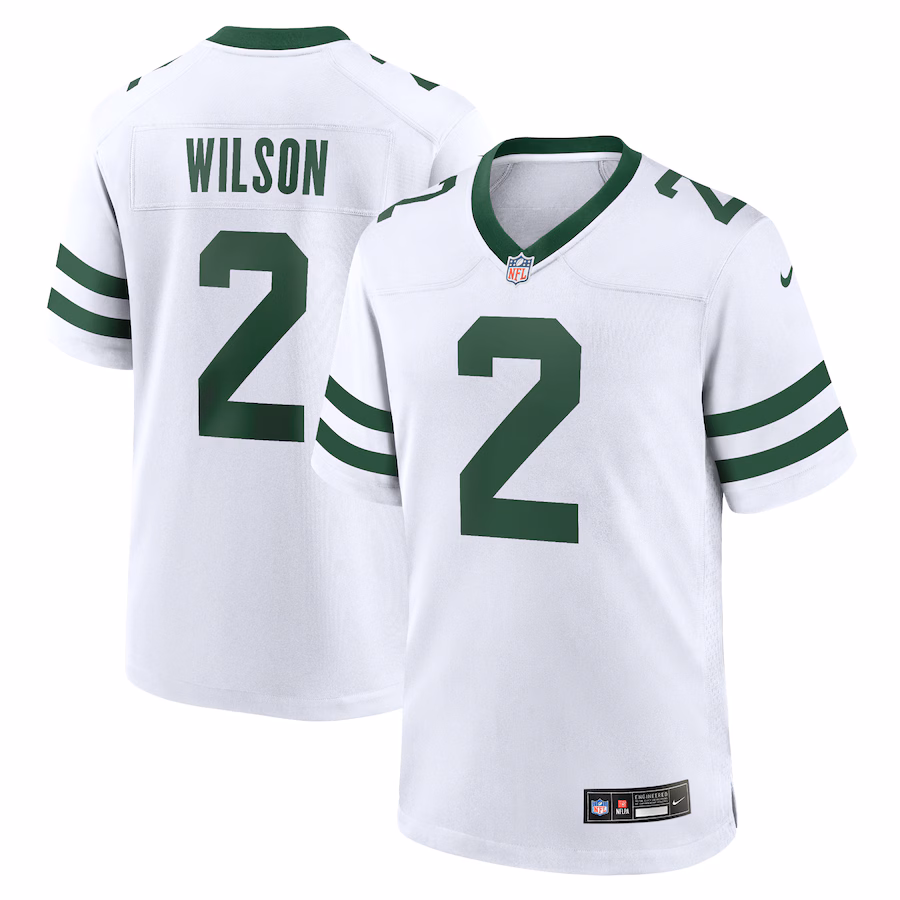 Men's New York Jets Zach Wilson Nike Legacy White Game Jersey - Jersey