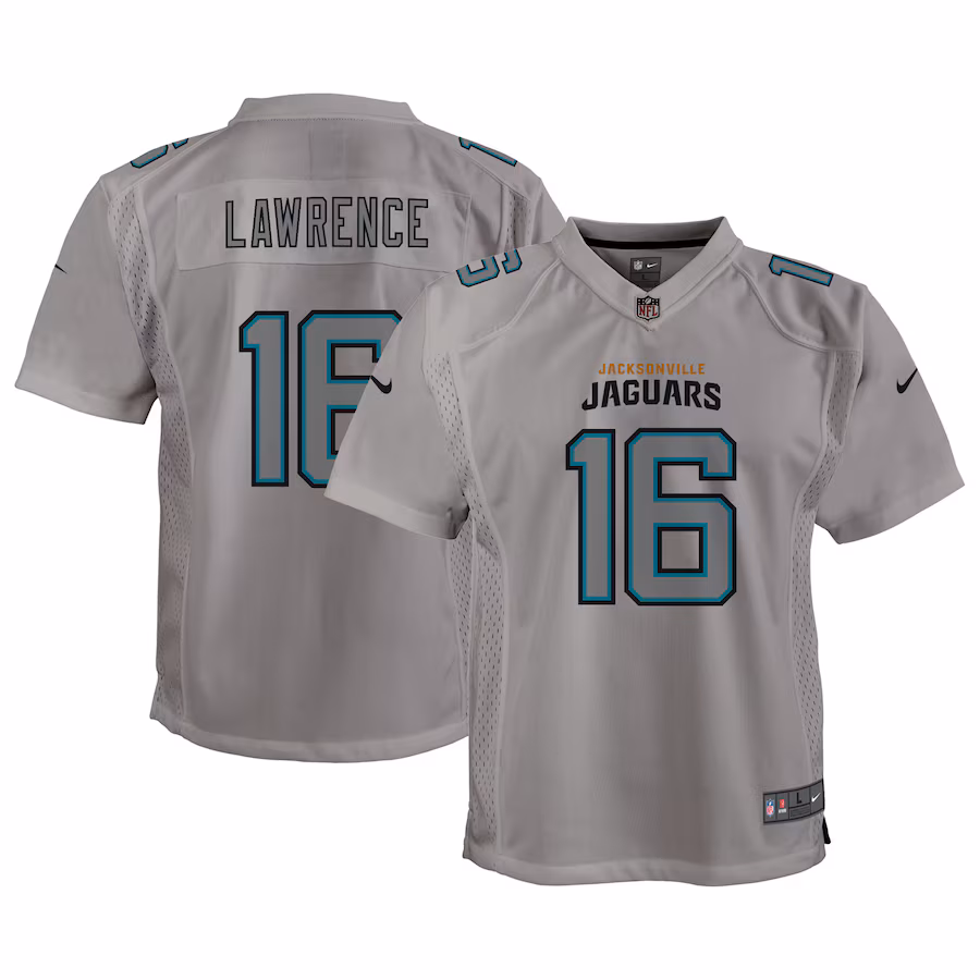 Youth Jacksonville Jaguars Trevor Lawrence Nike Gray Atmosphere Game Jersey - Jersey