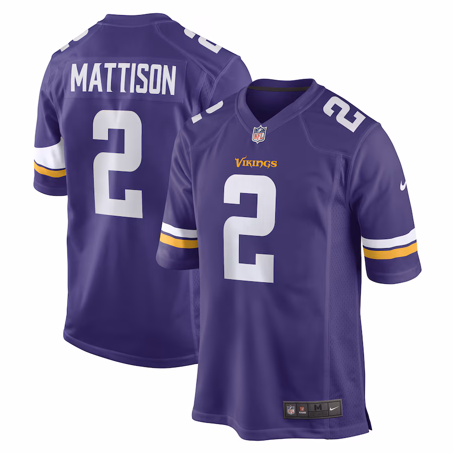 Men's Minnesota Vikings Alexander Mattison Nike Purple Game Player Jersey - Jersey