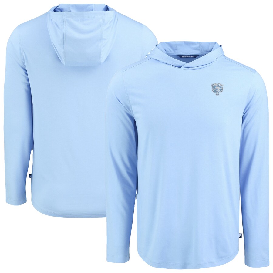 Men's Chicago Bears  Cutter & Buck Powder Blue Coastline Epic Comfort Eco Recycled Men's Hooded Shirt - Jersey