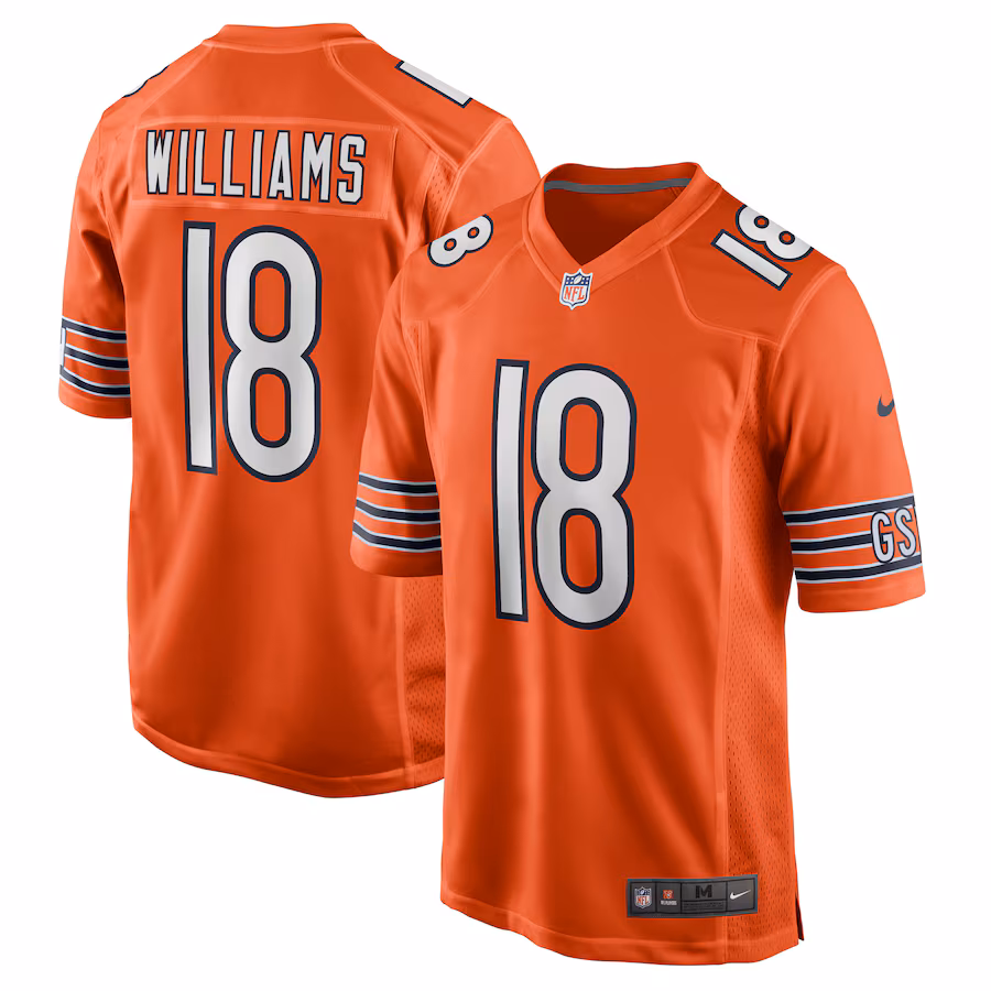 Men's Chicago Bears Caleb Williams Nike Orange Alternate Player Game Jersey - Jersey