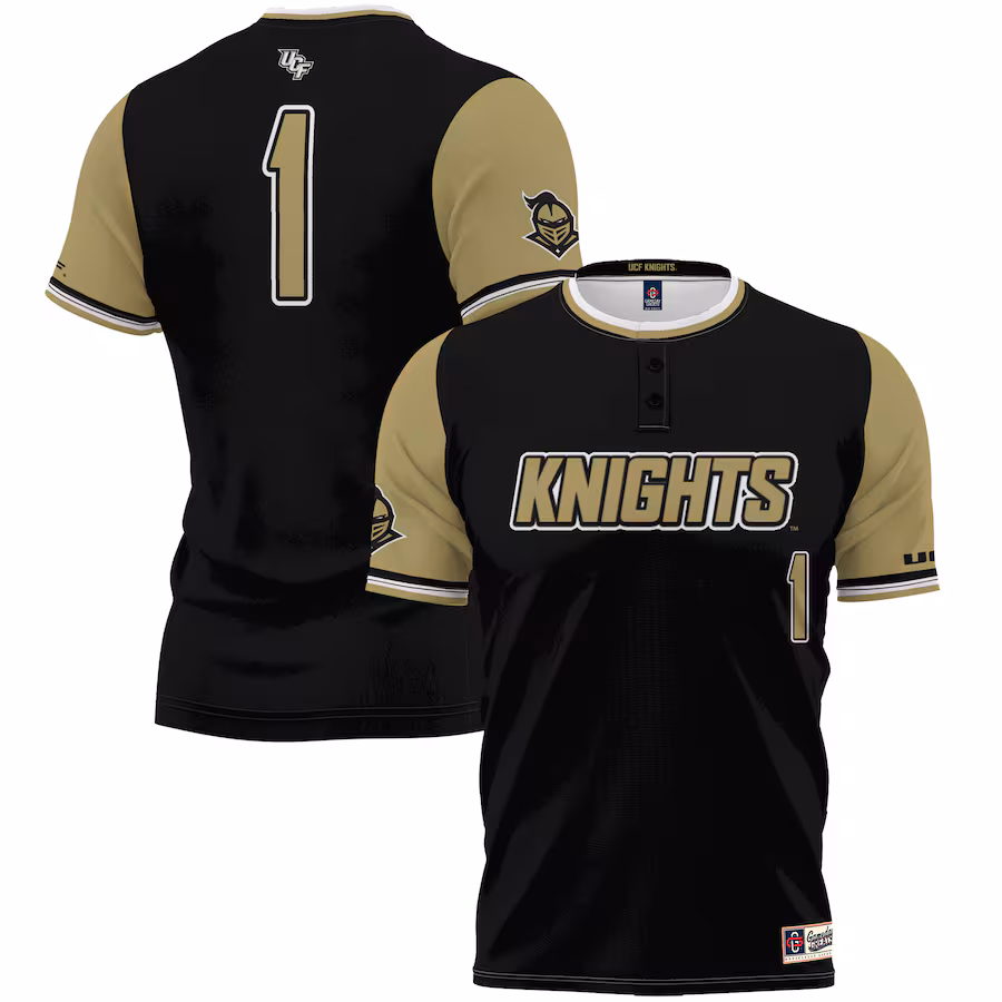 #1 UCF Knights GameDay Greats Youth Lightweight Softball Jersey - Black - Jersey