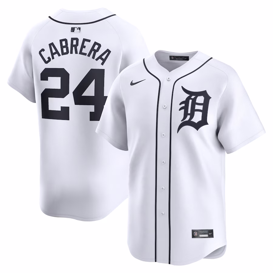 Men's Detroit Tigers Miguel Cabrera Nike White Home Limited Player Jersey - Jersey