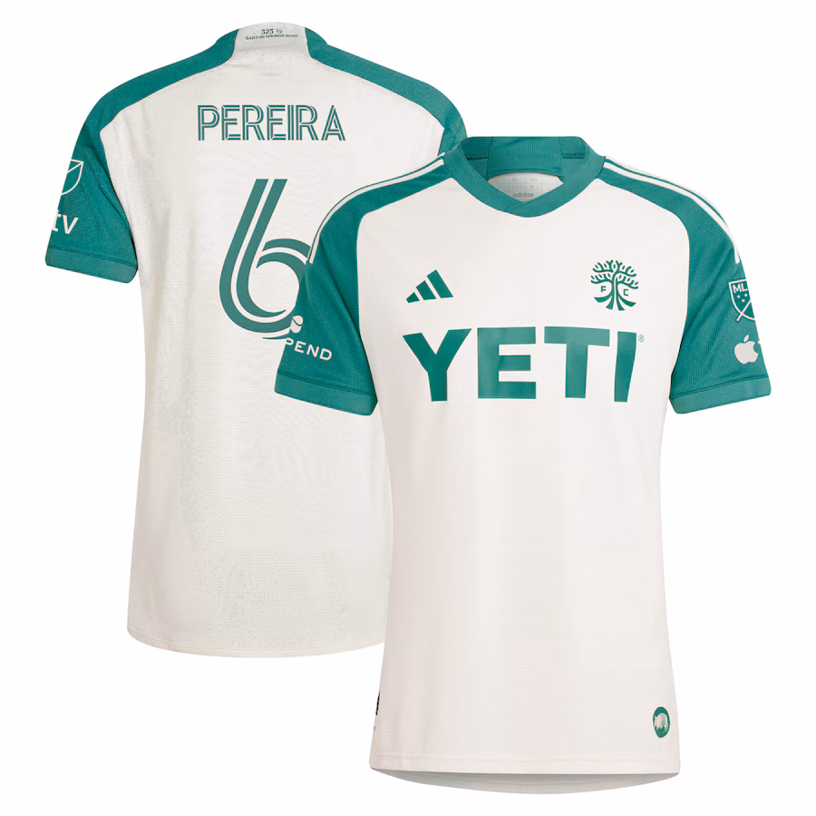 Men's Austin FC Daniel Pereira adidas Tan 2024 The Armadillo Kit Authentic Player Jersey - Jersey