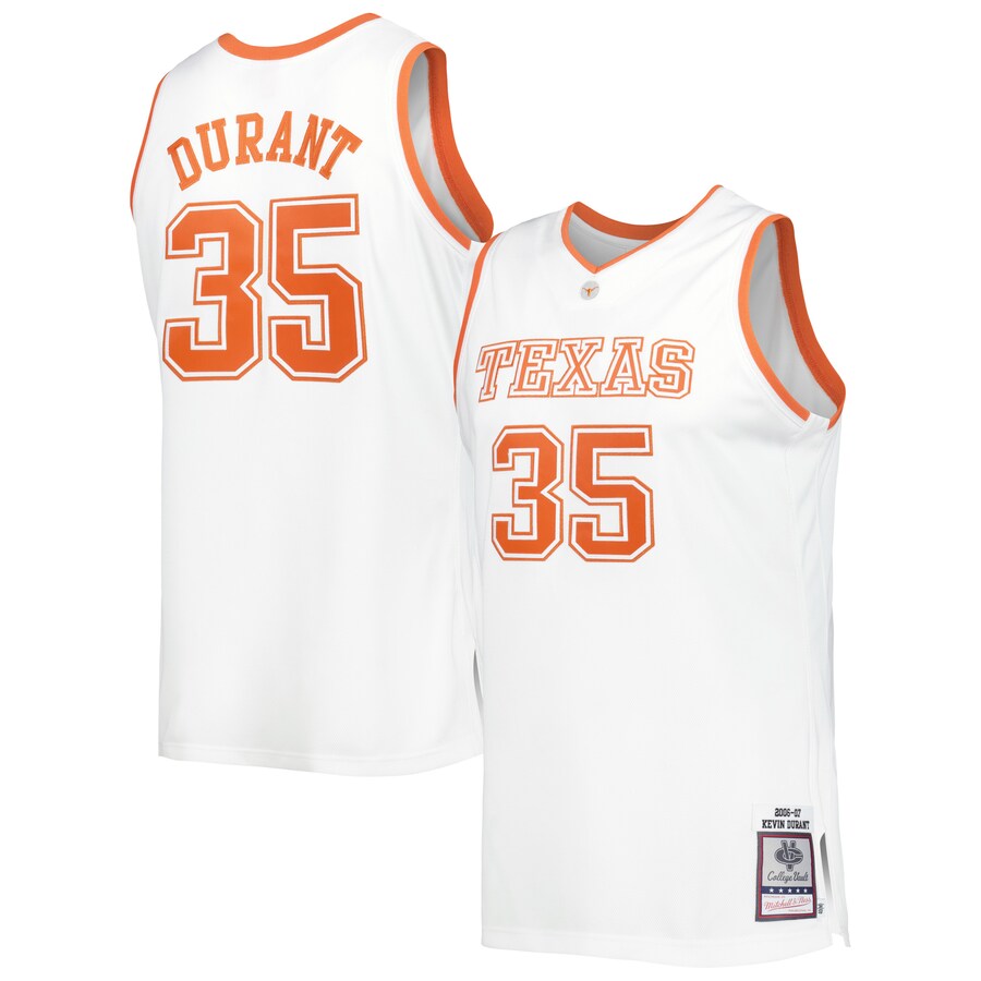 Kevin Durant Texas Longhorns Mitchell & Ness 2006/07 Throwback Jersey - White - Jersey