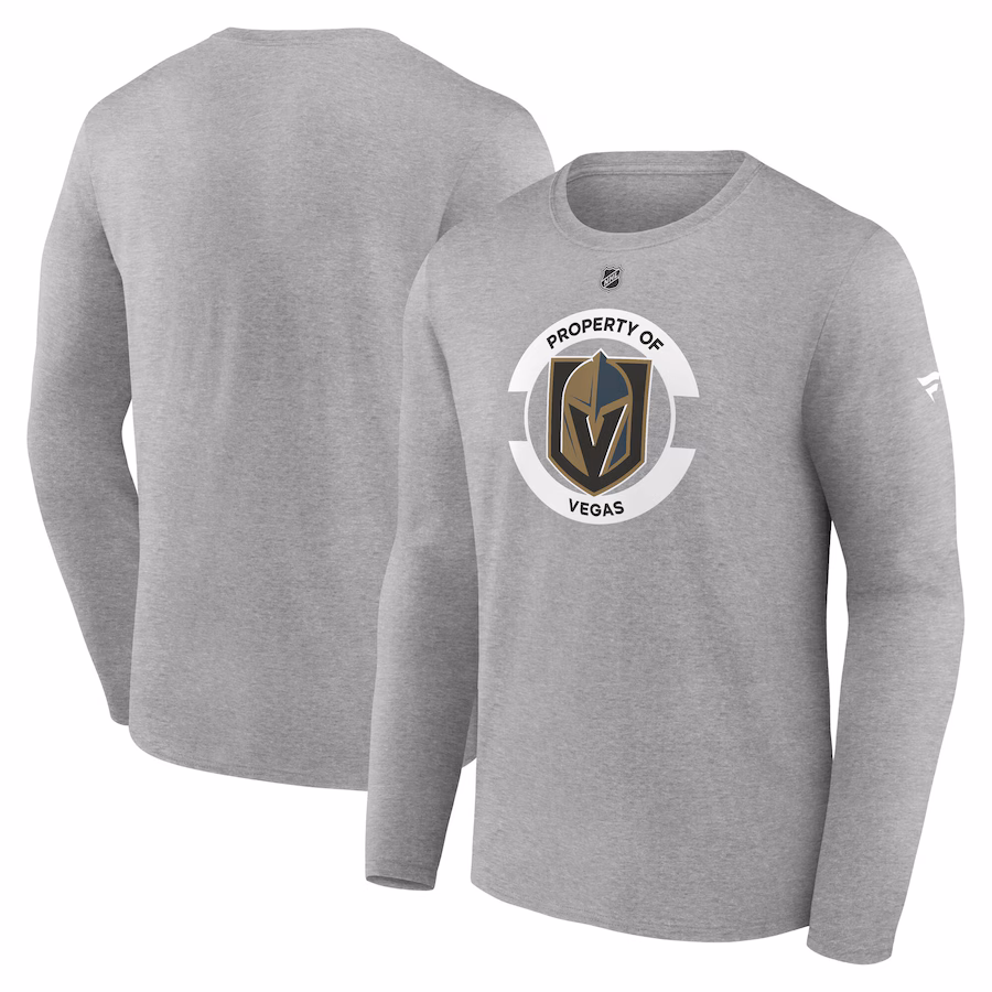 Men's Vegas Golden Knights Fanatics Heather Gray Authentic Pro Core Secondary Long Sleeve T-Shirt - Jersey