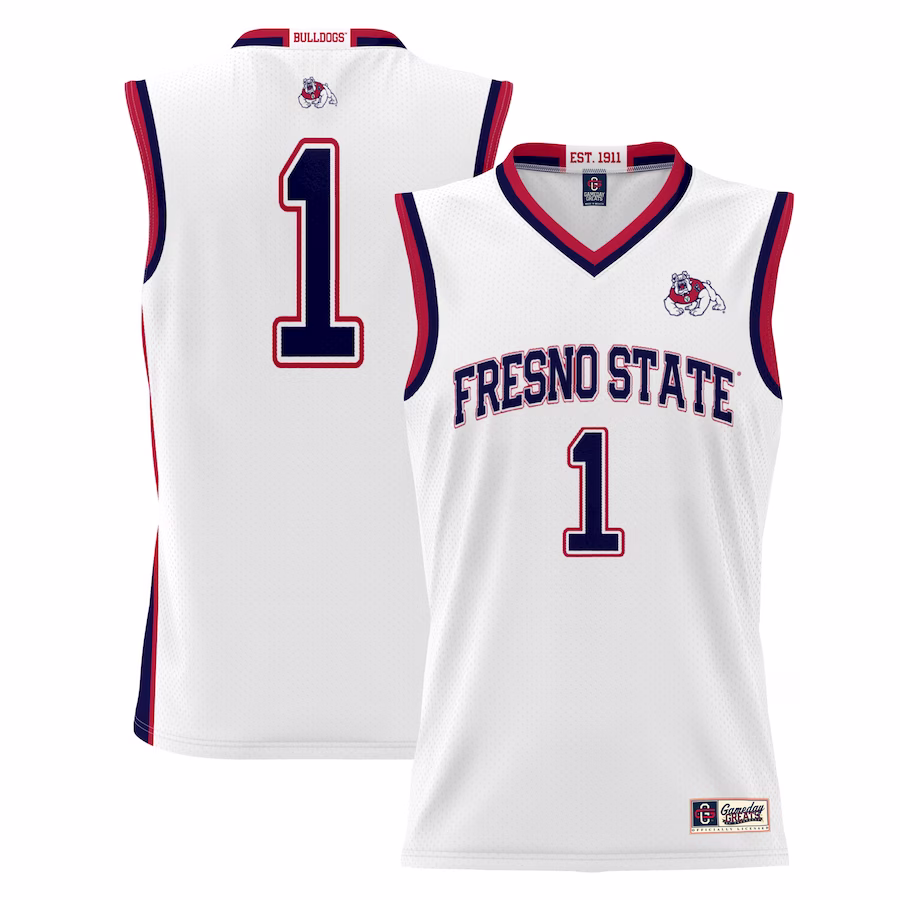 #1  Fresno State Bulldogs GameDay Greats  Lightweight Basketball Jersey - White - Jersey