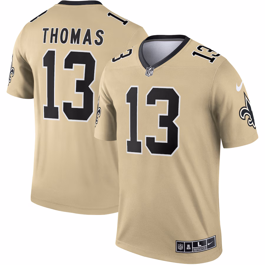Men's New Orleans Saints Michael Thomas Nike Gold Inverted Legend Player Performance Top - Jersey