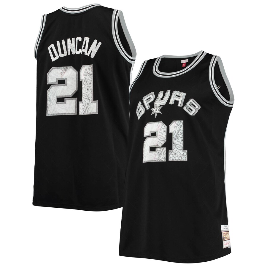 Men's San Antonio Spurs Tim Duncan Mitchell & Ness Black Big & Tall 1998/99 NBA 75th Anniversary Diamond Swingman Jersey - Jersey