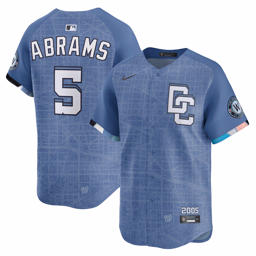 Men's Washington Nationals CJ Abrams Nike Blue 2025 City Connect Limited Jersey - Jersey