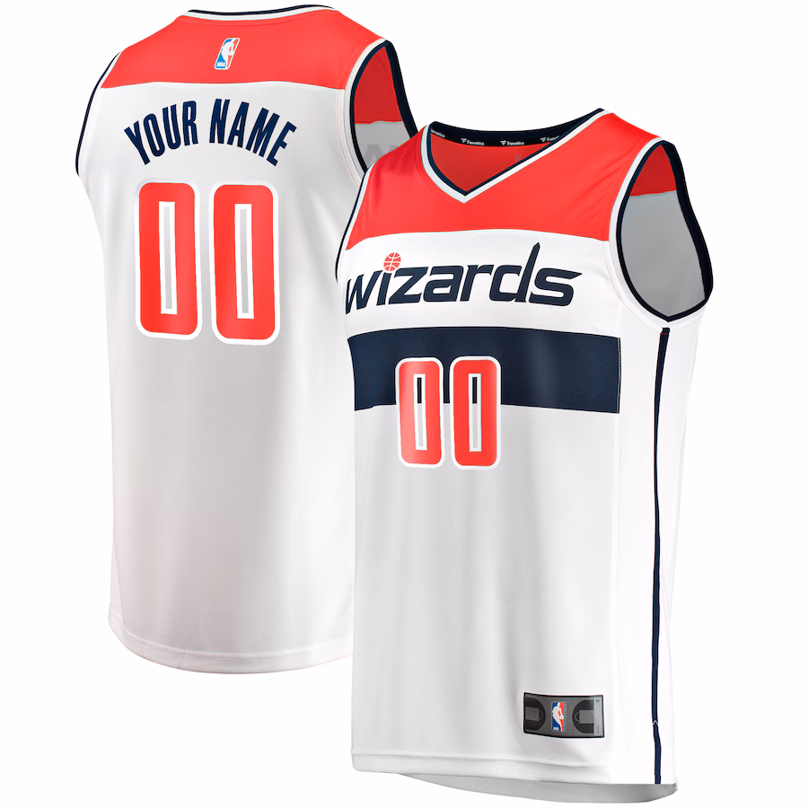 Men's Washington Wizards Fanatics White Fast Break Custom Replica Jersey - Association Edition - Jersey