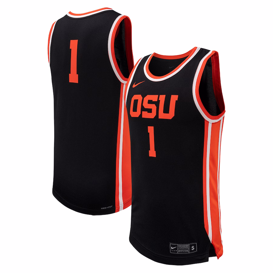 #1 Oregon State Beavers Nike Replica Basketball Jersey - Black - Jersey