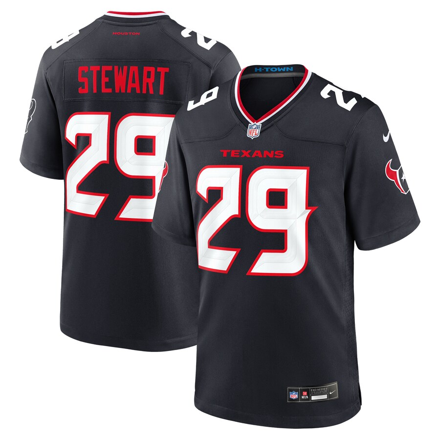 Men's Houston Texans M.J. Stewart Nike Navy Team Game Jersey - Jersey