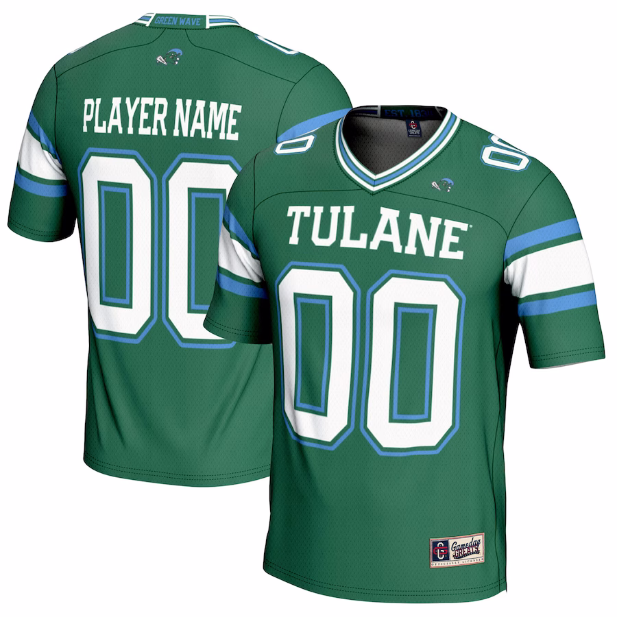 Tulane Green Wave GameDay Greats NIL Pick-A-Player Football Jersey - Green - Jersey