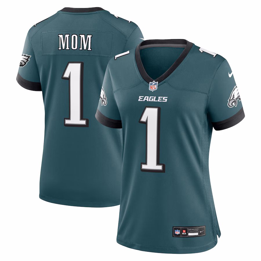 Women's Philadelphia Eagles Nike Midnight Green #1 Mom Game Jersey - Jersey