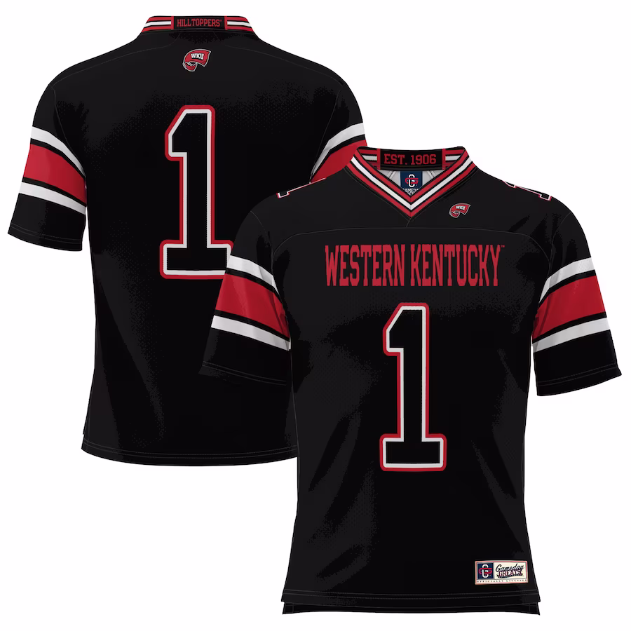 #1 Western Kentucky Hilltoppers GameDay Greats Endzone Football Jersey - Black - Jersey