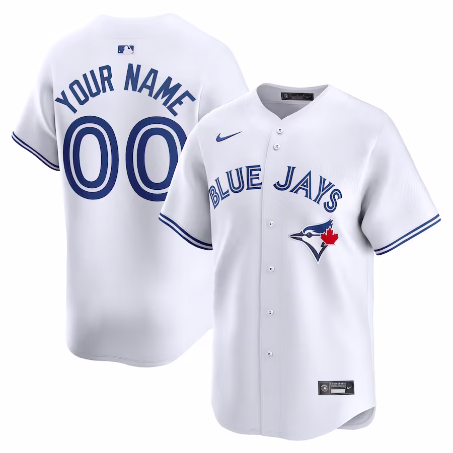 Men's Toronto Blue Jays Nike White Home Limited Custom Jersey - Jersey