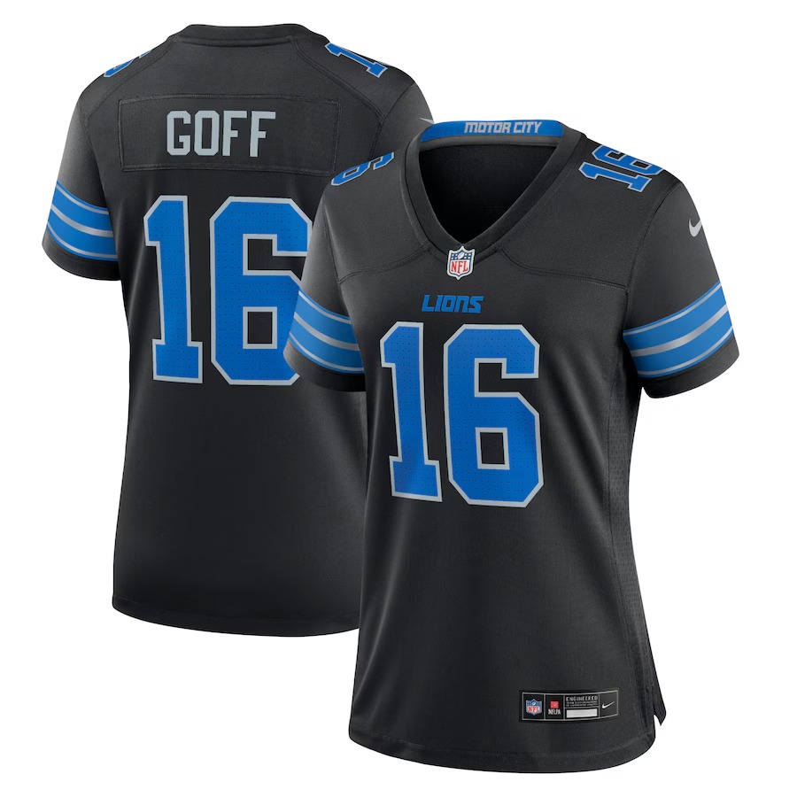 Women's Detroit Lions Jared Goff Nike Black 2nd Alternate Game Jersey - Jersey