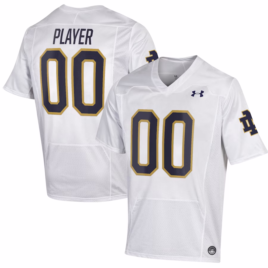 Notre Dame Fighting Irish Under Armour Pick-A-Player NIL Replica Football Jersey - White - Jersey