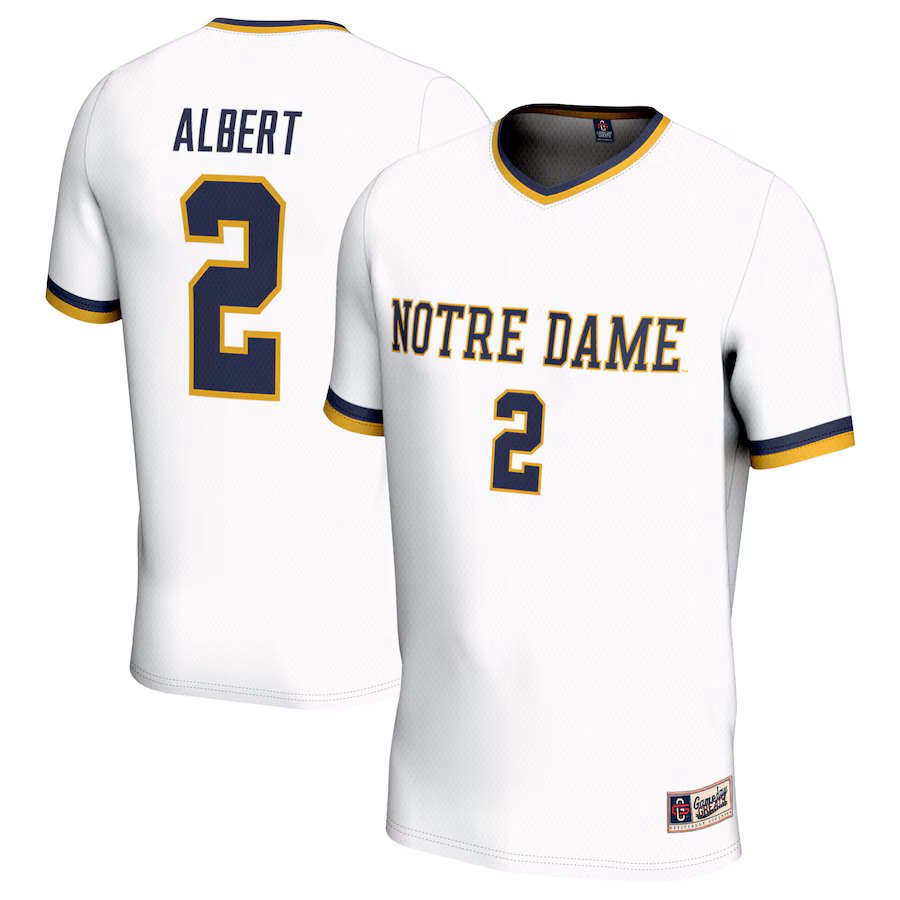 Korbin Albert Notre Dame Fighting Irish GameDay Greats Youth Women's Soccer Lightweight Fashion Jersey - White - Jersey