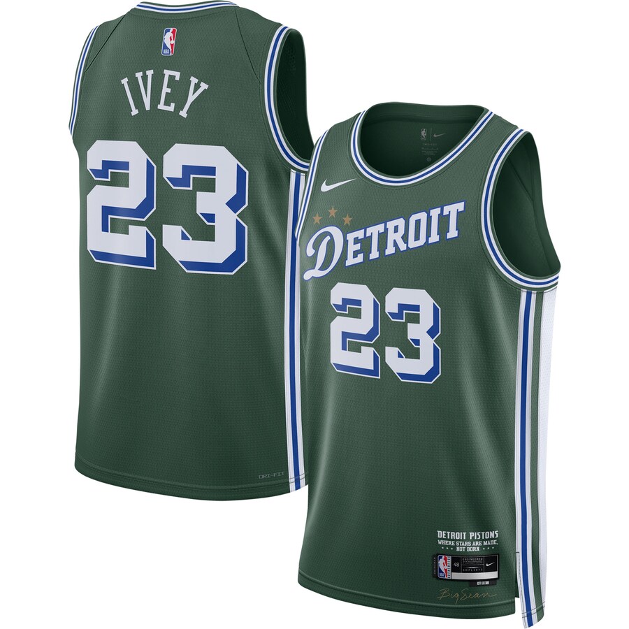 Men's Detroit Pistons Jaden Ivey Nike Green 2022/23 Swingman Jersey - City Edition - Jersey