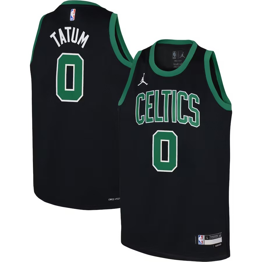 Youth Boston Celtics Jayson Tatum Jordan Brand Black Swingman Jersey - Statement Edition - Jersey