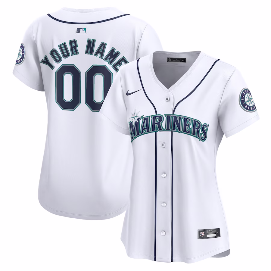 Women's Seattle Mariners Nike White Home Limited Custom Jersey - Jersey