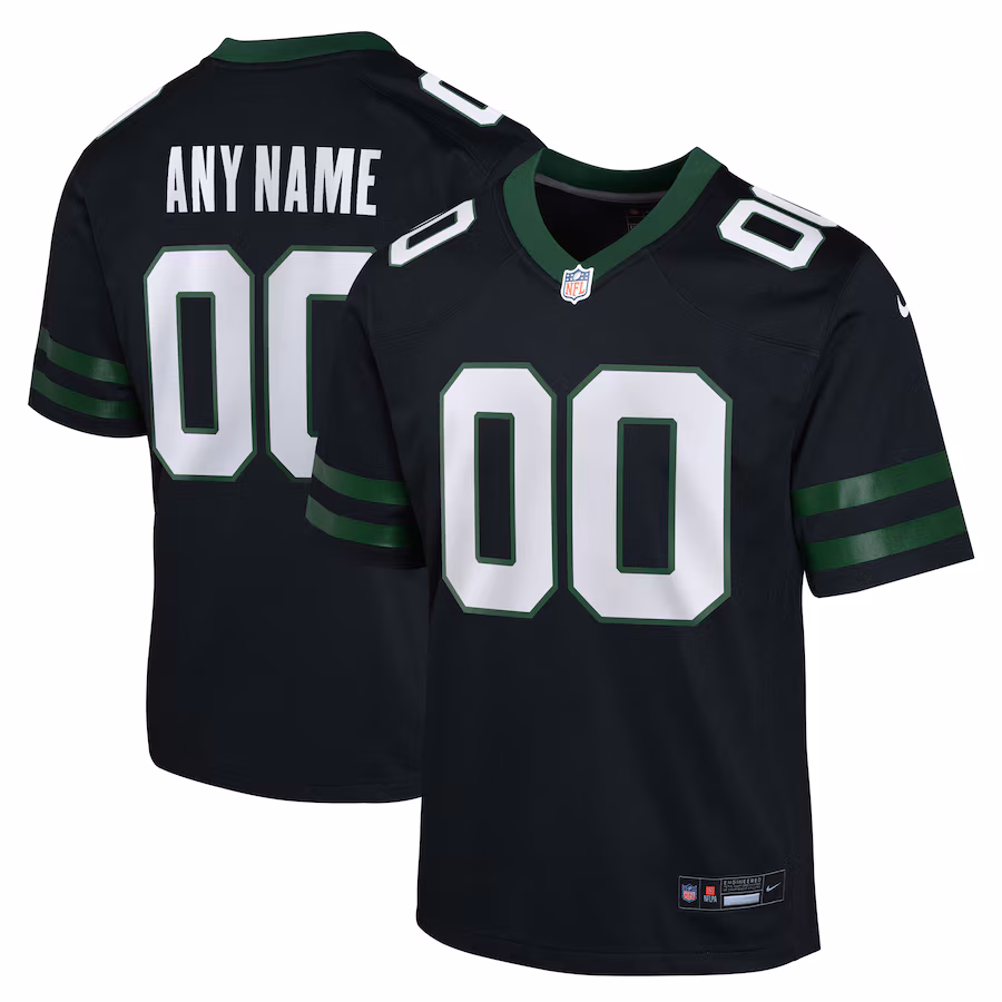 Youth New York Jets Nike Black Alternate Custom Game Jersey - Jersey