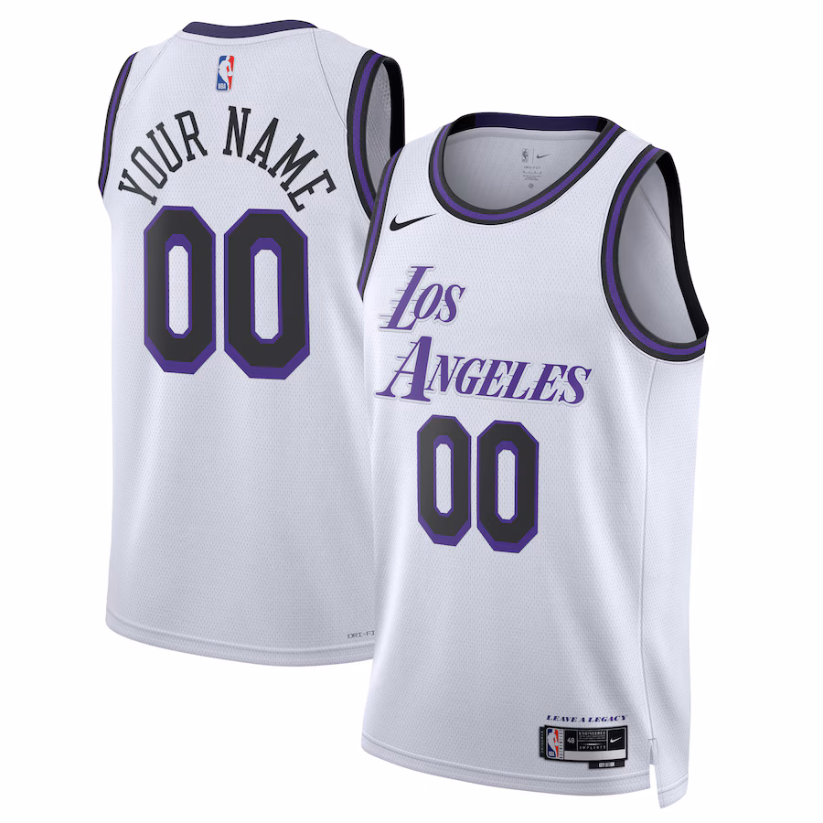 Unisex Los Angeles Lakers Nike White 2022/23 Swingman Custom Jersey - City Edition - Jersey
