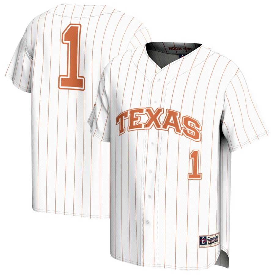 Youth GameDay Greats #1 White Texas Longhorns Lightweight Collegiate Baseball Fashion Jersey - Jersey