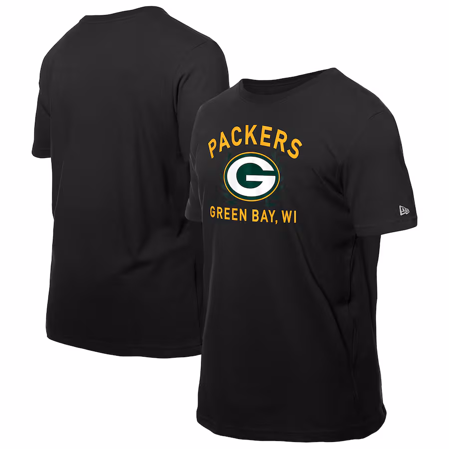 Men's Green Bay Packers New Era Black 2025 NFL Draft T-Shirt - Jersey