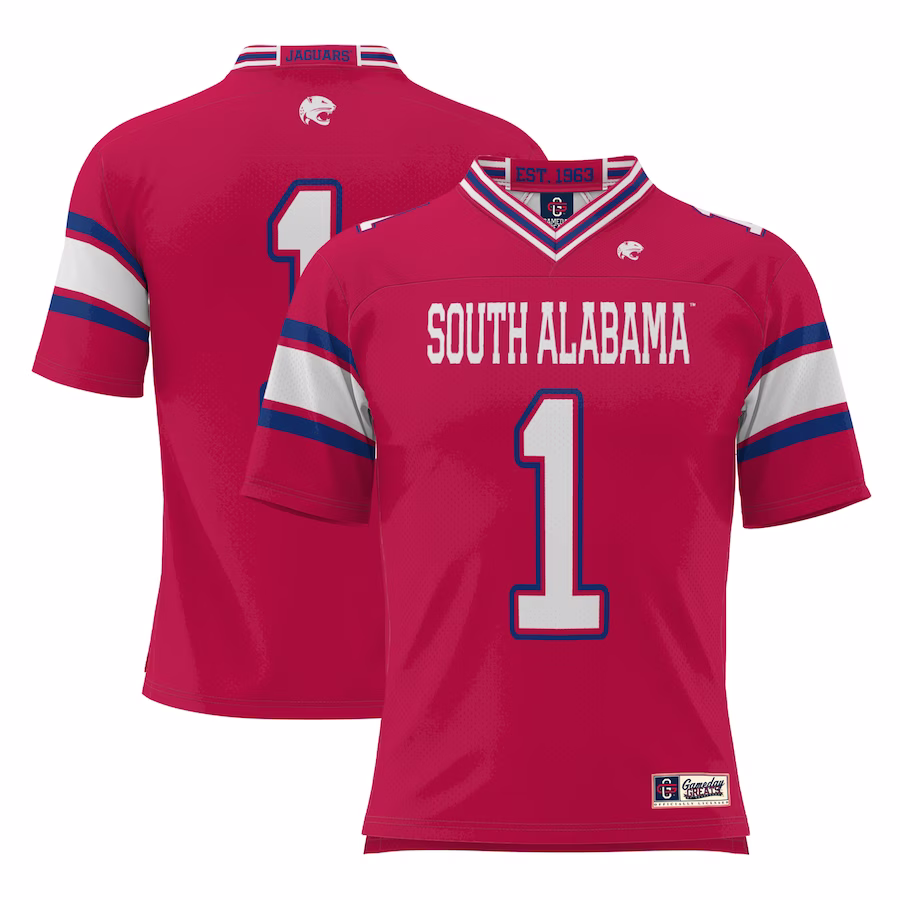 #1 South Alabama Jaguars GameDay Greats Football Jersey - Red - Jersey