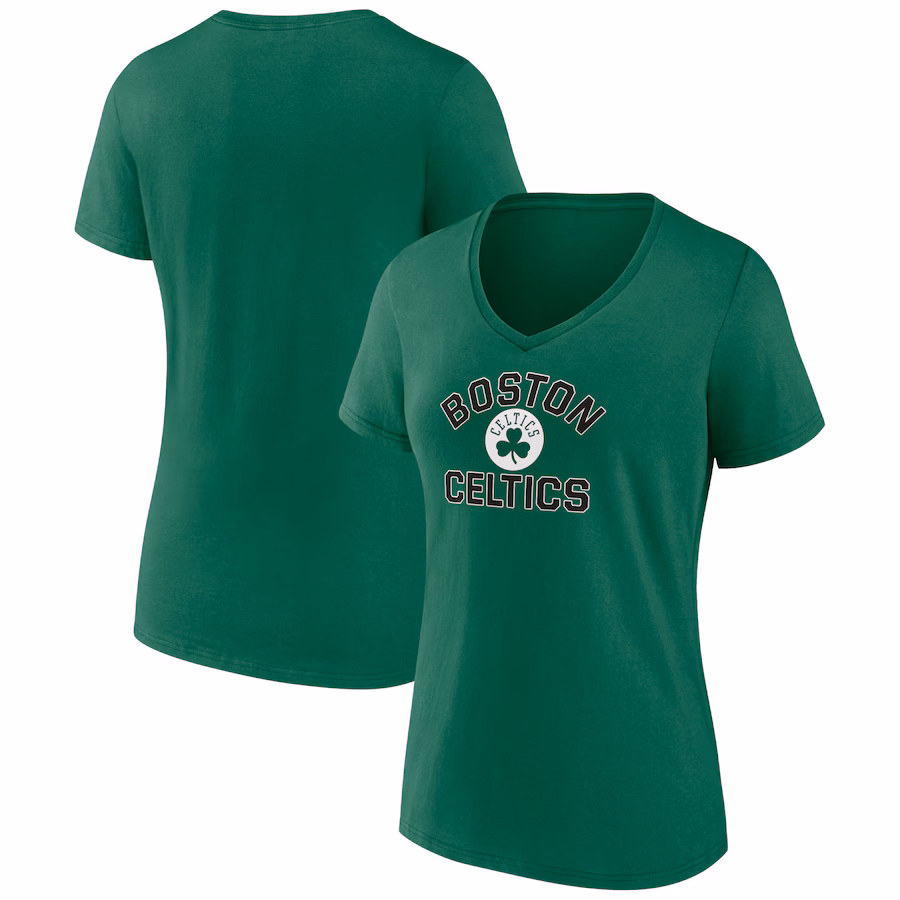 Women's Boston Celtics Green Overtime Team V-Neck T-Shirt - Jersey