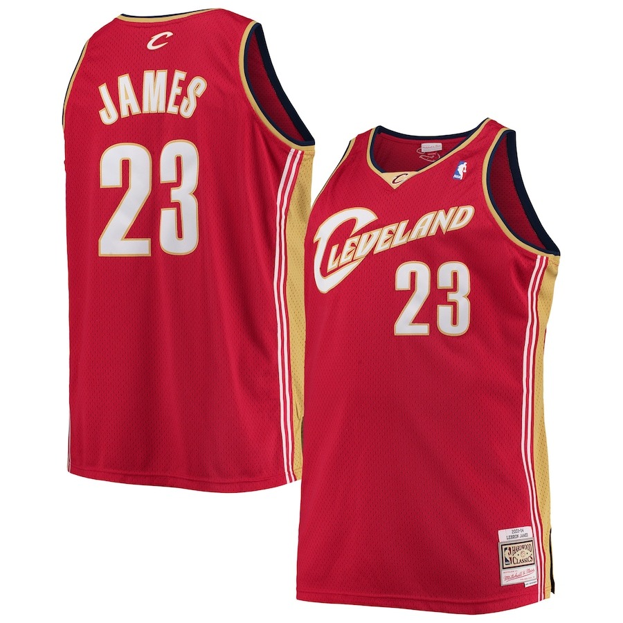 Men's Cleveland Cavaliers LeBron James Mitchell & Ness Red 2003/04 Big & Tall Hardwood Classics Swingman Jersey - Jersey