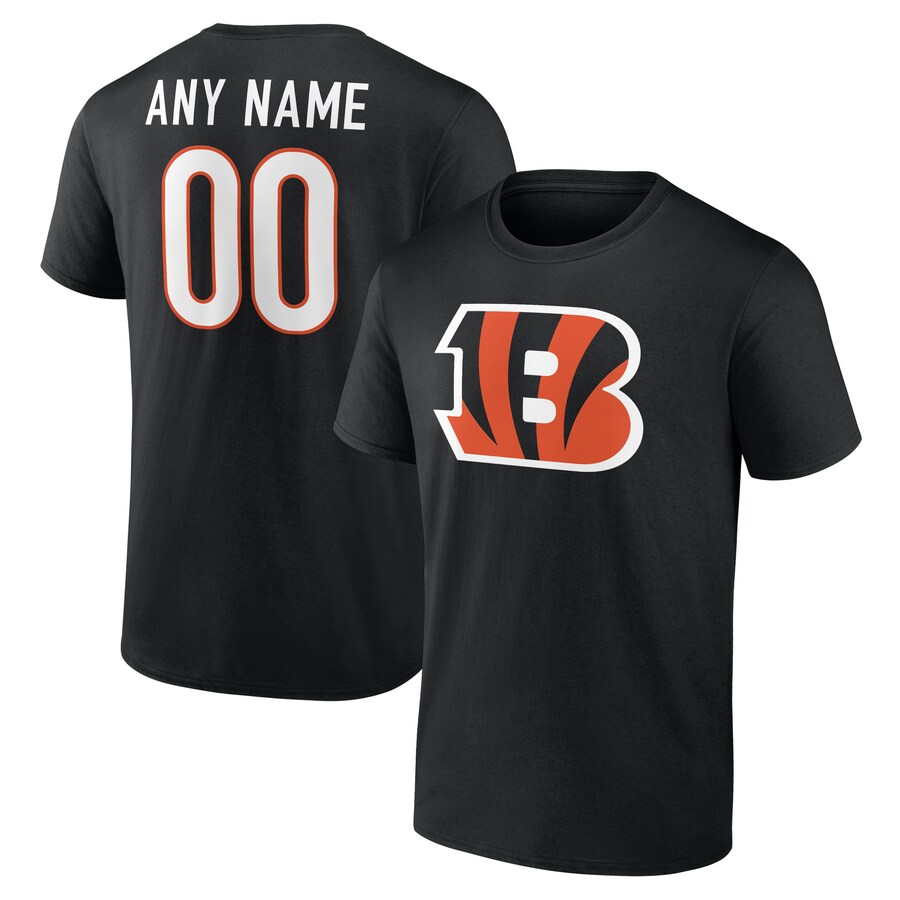 Men's Cincinnati Bengals  Black Team Authentic Custom T-Shirt - Jersey