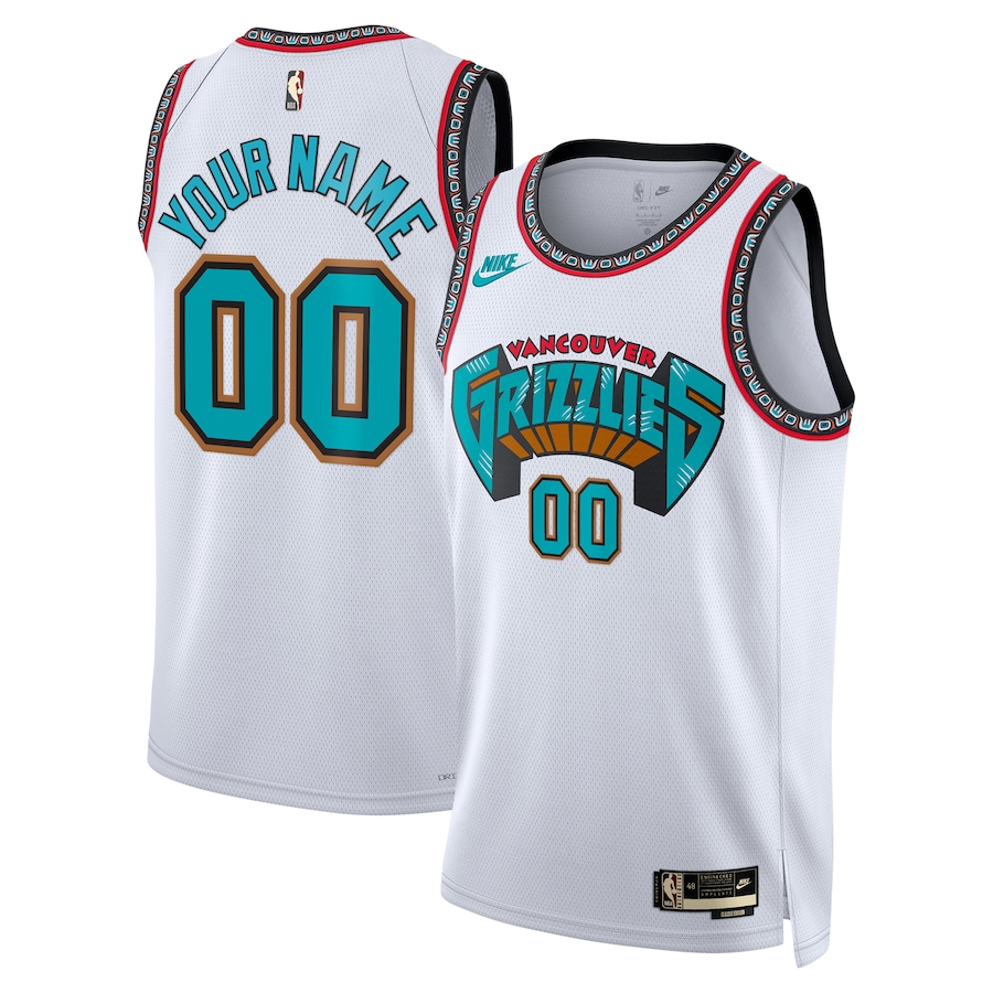 Unisex Adult Memphis Grizzlies Nike White Swingman Custom Jersey - Classic Edition - Jersey