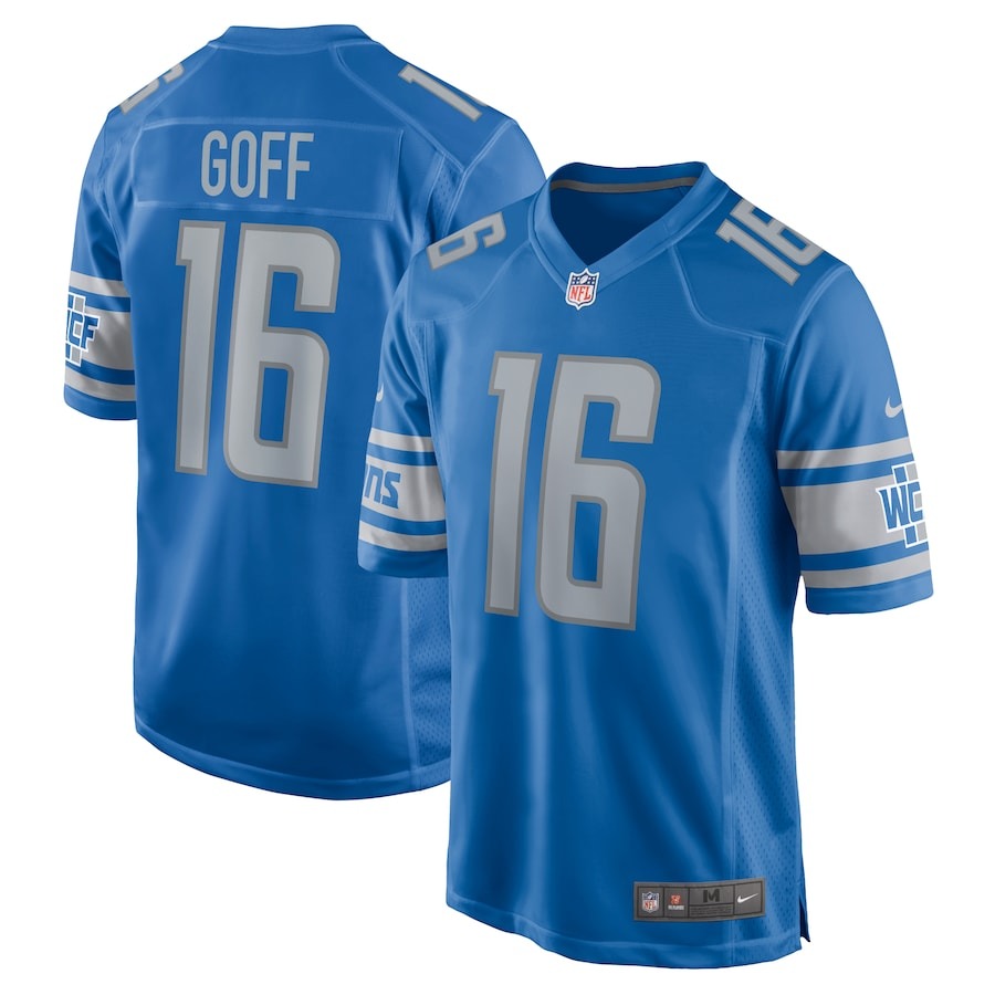 Men's Detroit Lions Jared Goff Nike Blue Player Game Jersey - Jersey