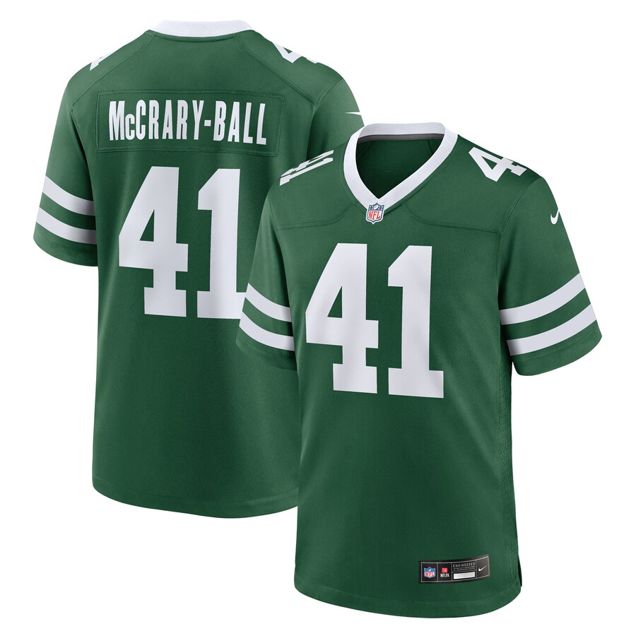 Men's New York Jets Marcelino McCrary-Ball Nike Legacy Green Team Game Jersey - Jersey